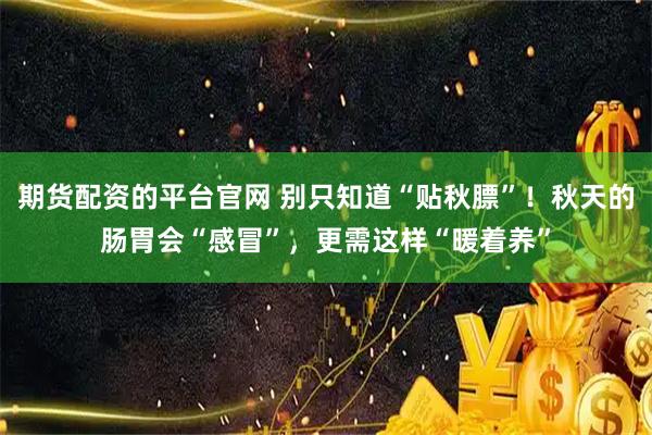 期货配资的平台官网 别只知道“贴秋膘”！秋天的肠胃会“感冒”，更需这样“暖着养”