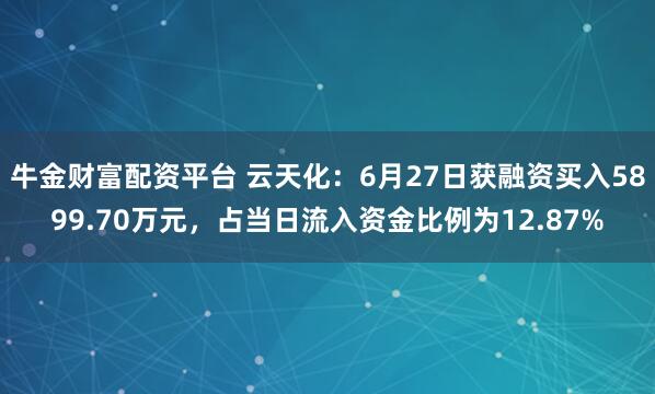 牛金财富配资平台 云天化：6月27日获融资买入5899.70万元，占当日流入资金比例为12.87%
