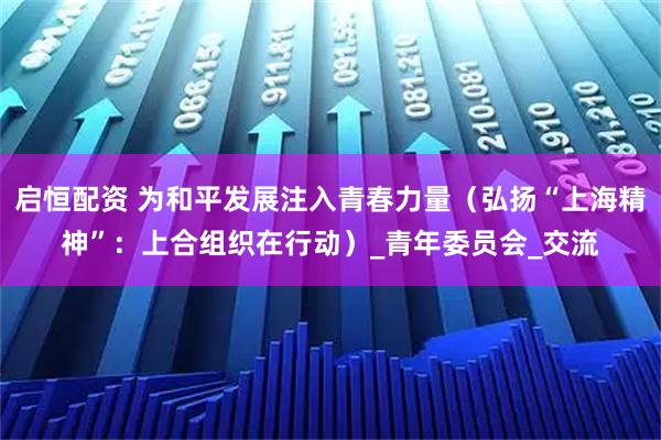 启恒配资 为和平发展注入青春力量（弘扬“上海精神”：上合组织在行动）_青年委员会_交流